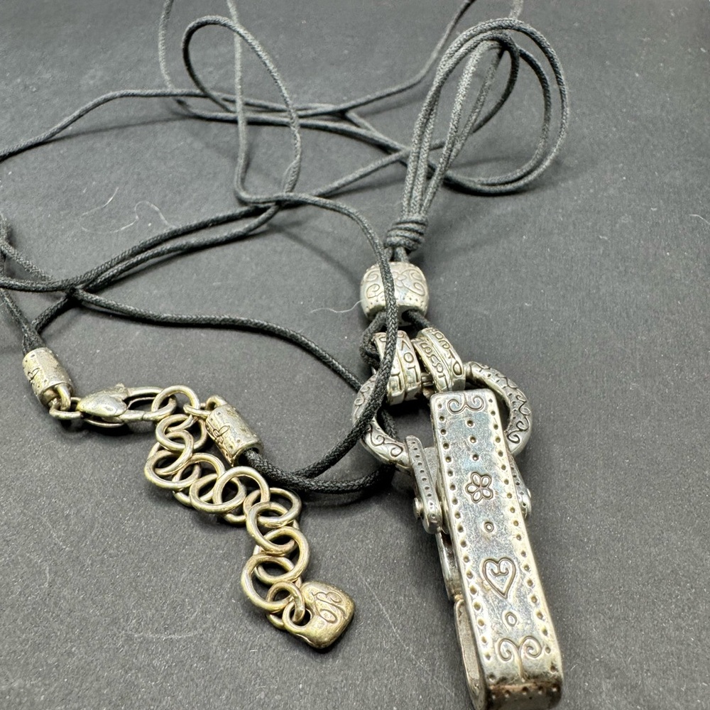 Brighton Badge Clip ID Holder Lanyard Necklace Swarovski Crystals 36" Length